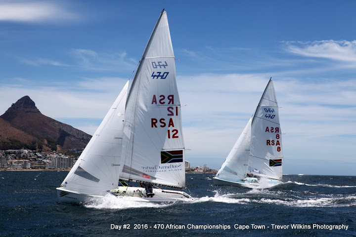 Racing on day 2 at 470 Africans